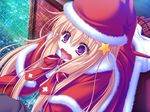  blonde_hair game_cg meri_chri mikagami_mamizu night purple_eyes santa_costume seiya_mashiro tears whirlpool 