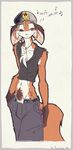  2004 blue_eyes bush canine fox hat headphones male midriff orange pubic_tuft rgraves soft solo standing tail undressing 
