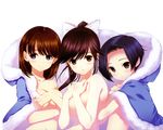  3girls anegasaki_nene breast_hold dmyo kobayakawa_rinko love_plus takane_manaka topless transparent 