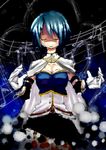  absurdres bad_id bad_pixiv_id blue_hair cape closed_eyes gloves highres magical_girl mahou_shoujo_madoka_magica mei_(jewel_at_time) miki_sayaka musical_note solo tears 
