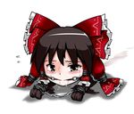  bit_gag bondage bound bow chigaunsuyo drooling gag gagged hair_bow hair_ribbon hair_tubes hakurei_reimu lilish no_humans ribbon solo tears touhou yukkuri_shiteitte_ne 