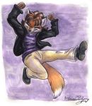  canine celebration cute erin_middendorf eyes_closed female fox jacket jumping solo woo_yay 