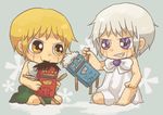  2boys blonde_hair brothers gash_bell konjiki_no_gash konjiki_no_gash!! multiple_boys orange_eyes purple_eyes short_hair siblings silver_hair zatch_bell zeon_(zatch_bell) zeon_bell 