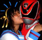  asian cosplay crossover kiss photo real super_sentai suzumya_haruhi tokusou_sentai_dekaranger 