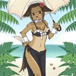  :p beach chest_tuft cute female glasses maid maid_uniform parasol seaside snakehunter solo tongue tropical 