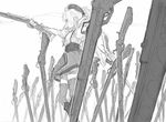  drill_hair fate/stay_night fate_(series) field_of_blades greyscale gun hat magical_girl magical_musket mahou_shoujo_madoka_magica monochrome planted_weapon rifle sketch solo thighhighs tomoe_mami twin_drills twintails unlimited_blade_works weapon yu-tan 