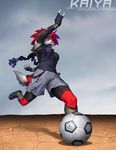  blue_eyes braid female football j_axer kaiya running shorts soccer solo sport wasteland 