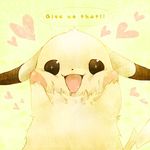  english gen_1_pokemon hairy_pikachu happy heart no_humans pikachu pokemon pokemon_(creature) solo yama_(rabbit_room) yellow 