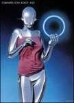  bottomless female hajime_sorayama pinup robot shiny solo technophilia 