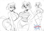  breasts canine chochi collar dog female huge_breasts lovely_pets sketch skimpy 