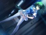  game_cg green_hair hoshizuki_akira panties seifuku soushinjutsu_rei thighhighs underwear yukirin 