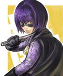  blood bob_cut cape face gloves highres hit-girl kick-ass knife mask purple_hair short_hair sketch smile solo yuuya_(inudama) 