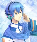  bad_id bad_pixiv_id blue_eyes blue_hair blue_scarf headphones kaito male_focus sakuyamochi scarf solo vocaloid 