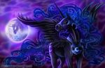  amazing annie anniemasson armor awesome cutie_mark equine female feral friendship_is_magic green_eyes horn horns horse mammal moon msson my_little_pony nightmare_moon_(mlp) pony realistic solo space star_hair watermark winged_unicorn wings 