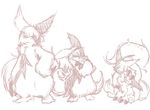  chest_tuft claws cub cute daughter ears family female floofy fur grumpy hairband hindpaw line_up mother playful pok&eacute;mon sefeiren siblings sister sketch stern tail twins young zangoose 