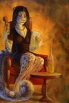  dress evil_grin feline female glass grin hibbary lawyer necklace notes papers sitting snow_leopard solo tara wine 