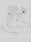  breasts butt canine digimon female fox greyscale mechogama monochrome renamon side_boob solo 