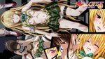  blonde_hair blush breast_sucking breasts highres konjiki_no_yami mind_control multiple_girls nipples small_breasts to_love-ru torn_clothes toshi_(anime_coloring) wallpaper yuri yuuki_mikan 