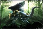  2007 anus artonis dragon female feral forest nude outside plump_labia pussy scalie solo tree wings 