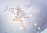  angel_wings artist_request ass bare_arms bare_legs bishoujo_senshi_sailor_moon brooch cape choker double_bun earrings full_body grey_eyes hair_ornament hairpin high_heels highres jewelry legs long_hair long_legs magical_girl pleated_skirt sailor_collar sailor_cosmos sailor_senshi_uniform serious shoes sidelocks skirt solo staff star thighs twintails white_choker white_hair white_sailor_collar wings 