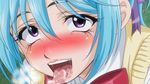  ahegao blue_hair blush breath demon_girl kurono_kurumu kuruno_kurumu lips photoshop purple_eyes rosario+vampire saliva succubus tongue 