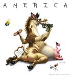  america biting_political_commentary bovine cow crotchboob female flag flatulence hot_dog money morbidly_obese parody silverone solo udders unflattering usa 