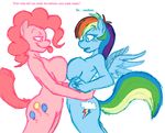 anthrofied big_breasts blue blue_body breasts cutie_mark dialog dialogue duo english_text equine female flockdraw friendship_is_magic hair horse lesbian mammal multi-colored_hair my_little_pony pegasus pink pink_body pink_hair pinkie_pie_(mlp) plain_background pony rainbow_dash_(mlp) rainbow_hair side_boob text tongue tongue_out unknown_artist white_background wing_boner wings 