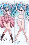  arms_up blue_hair bra dakimakura female full_body lingerie loli long_hair lowres lying nymph_(sora_no_otoshimono) panties skirt solo sora_no_otoshimono underwear variations wings 