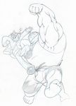  cetacean fangs final_fantasy grin male marine moogle muscles orca sketch tail tkc2021 video_games 