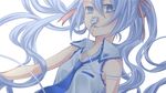  blue_eyes blue_hair cable hatsune_miku long_hair plug solo twintails vocaloid yayoi_(egoistic_realism) 