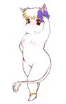  anthro blush bracelet breasts brown_eyes chubby cute female flower flower_in_hair jewelry looking_at_viewer moomin navel nude overweight plain_background pose small_breasts smile snorkmaiden solo standing the_moomins the_snork_maiden white_background wide_hips zanthia zanthu 