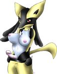  breasts herm hi_res intersex lucario mikomistar pok&eacute;mon pok&eacute;morph red_eyes solo 