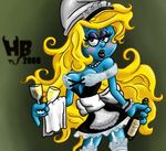  female hentai_boy maid_outfit rule_34 smurf smurfette the_smurfs 