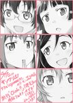  aragaki_ayase chomo_(asymmate) face glasses gokou_ruri kousaka_kirino kurusu_kanako monochrome multiple_girls ore_no_imouto_ga_konna_ni_kawaii_wake_ga_nai tamura_manami translation_request 