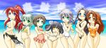  6+girls 7girls bikini breasts character_request cleavage female girl highres multiple_girls side_boob sideboob source_request swimsuit 