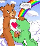  bear care_bears clouds dialogue fellatio gay good_luck_bear lotsa_heart_bear male oral oral_sex rainbow rule_34 sex sky unknown_artist 