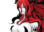  aragami breasts god_eater grin horns large_breasts monster_girl oekaki red_eyes red_hair smile venus_(god_eater) 