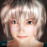 3d black_eyes blurry face lips original photorealistic realistic short_hair solo ushiyama_masahiro white_hair 