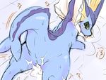  blush cum cum_in_pussy cum_inside looking_back pok&eacute;mon ro sweat tears tongue vaporeon 