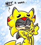  cuddle embarrassed fursuit nintendo pikachu plushie pok&eacute;mon sega shadow_the_hedgehog solo sonic_(series) sweatdrop vaporotem zipper 