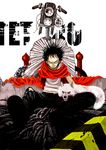  akira blood cape male male_focus messy_hair motor_vehicle motorcycle shima_tetsuo smirk throne vehicle wolf 