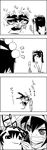  &gt;_&lt; 4koma cellphone closed_eyes comic greyscale hat highres himekaidou_hatate long_hair monochrome phone shameimaru_aya skirt tani_takeshi tokin_hat touhou translated twintails yukkuri_shiteitte_ne 