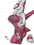  2010 amber_eyes annoying_watermark anthro big_breasts breast_grab breasts female grabbing latias legendary_pok&#233;mon looking_at_viewer nintendo pok&#233;ball pok&#233;mon pok&#233;morph pok&eacute;ball pok&eacute;mon solo video_games walter_sache watermark 