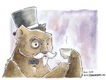  bear bow_tie brian_root coffee eyewear hat mammal monocle solo 