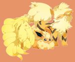 arcanine canine chest_tuft dog ears eeveelution eyes eyes_closed feral flareon fox fur kitsune lying mammal multiple_tails ninetales nintendo open_mouth pok&#233;mon pok&eacute;mon sitting size_difference standing tail teeth tooth tuft video_games yuma 