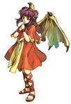  dragon_girl dragon_wings dress fire_emblem myrrh purple_hair red_eyes wings 