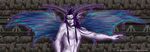  demon fairy goth grumpy horns male piercing solo topless ultraviolet wings 
