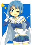  bad_id bad_pixiv_id blush highres mahou_shoujo_madoka_magica miki_sayaka one_eye_closed orange_(bibiko) smile solo star 