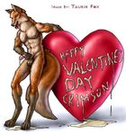  &hearts; abs anthro balls canine color cum fox holidays humanoid_penis male mammal nude panting penis plain_background solo standing tail taurin_fox valentine's_day valentines_day vintage white_background 