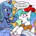  covers dialog english_text equine female feral friendship_is_magic horn horse ice_bag mammal my_little_pony nurse pegacorn pony prepare_your_anus princess princess_celestia_(mlp) princess_luna_(mlp) revenge royalty sibling sick sisters text thermometer unknown_artist winged_unicorn wings 